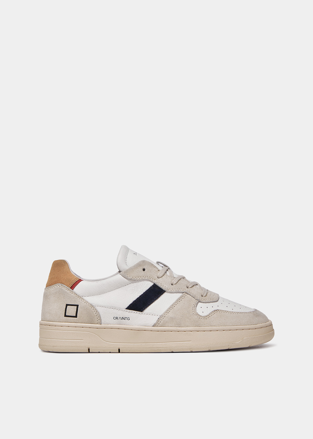 D.A.T.E. Sneakers COURT 2.0 VINTAGE CALF WHITE-BEIGE | Date shoes