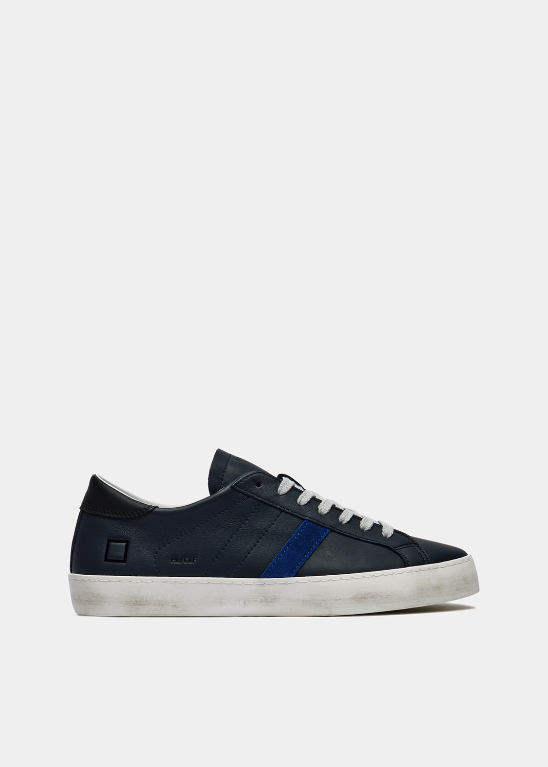 D.A.T.E. Sneakers HILL LOW CALF WHITE-BLUE | Date shoes