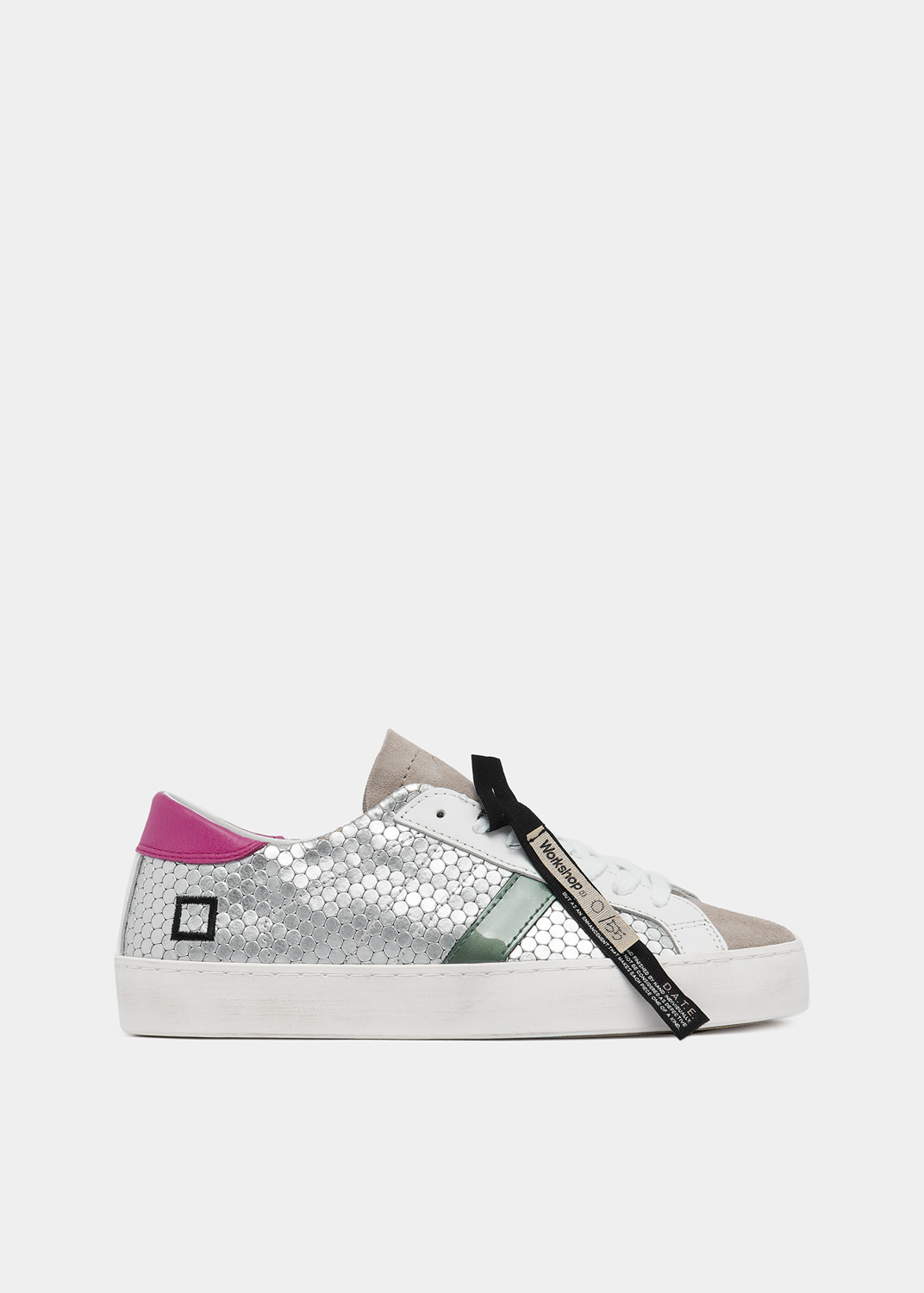 D.A.T.E. sneakers art. HILL LOW glitter white-green