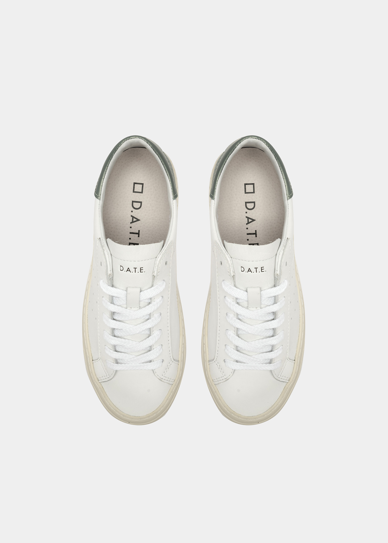 D.A.T.E. Sneakers SONICA CALF WHITE-GREEN | Date shoes