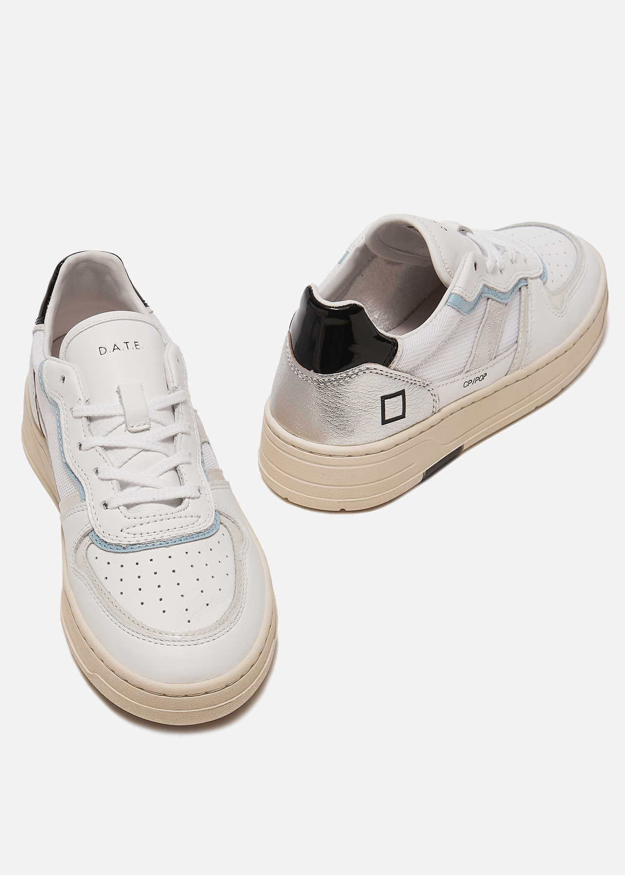 D.A.T.E. Sneakers COURT 2.0 PROFILE POP WHITE-BLACK | Date shoes