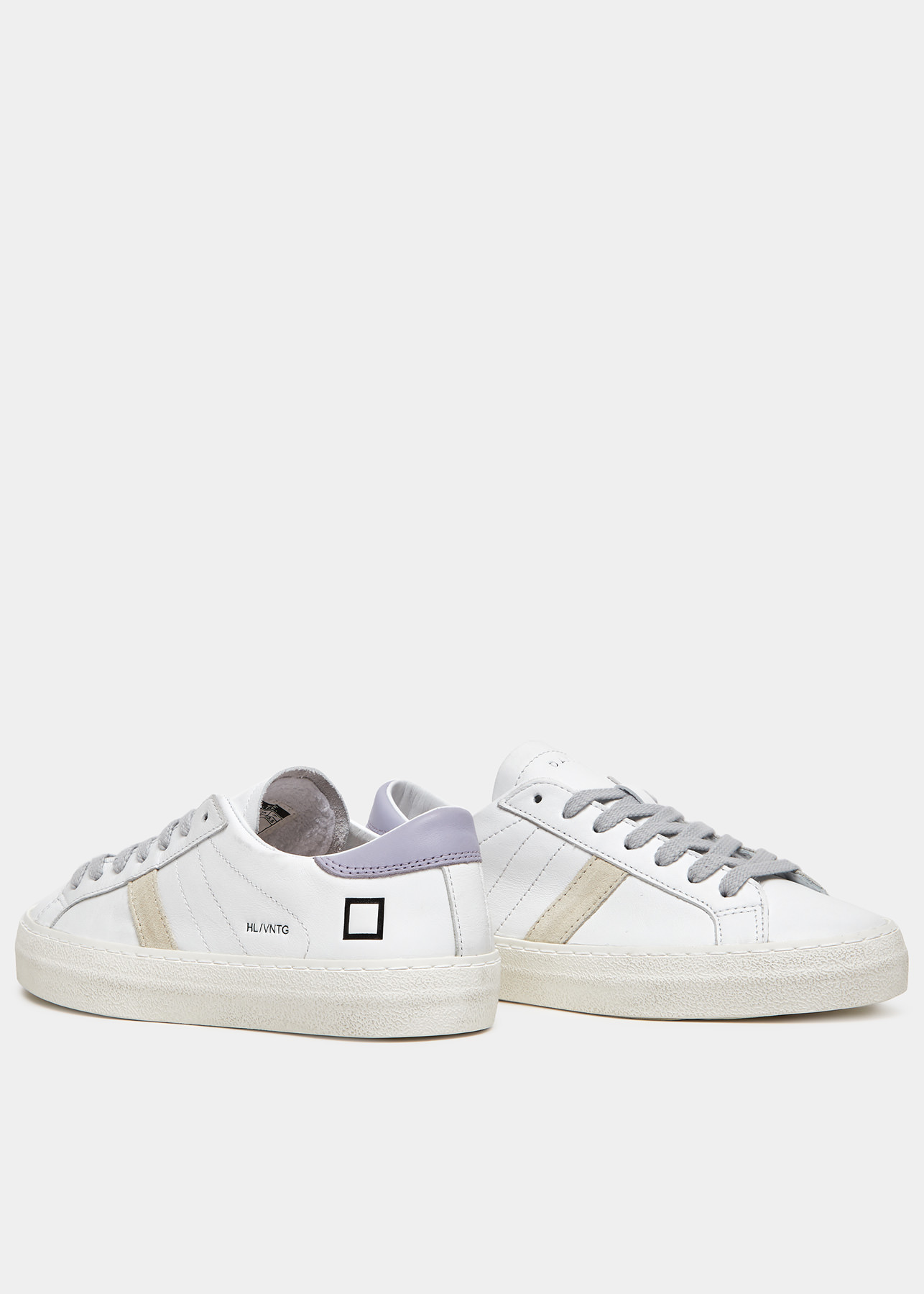 D.A.T.E. Sneakers HILL LOW VINTAGE CALF WHITE-LILAC